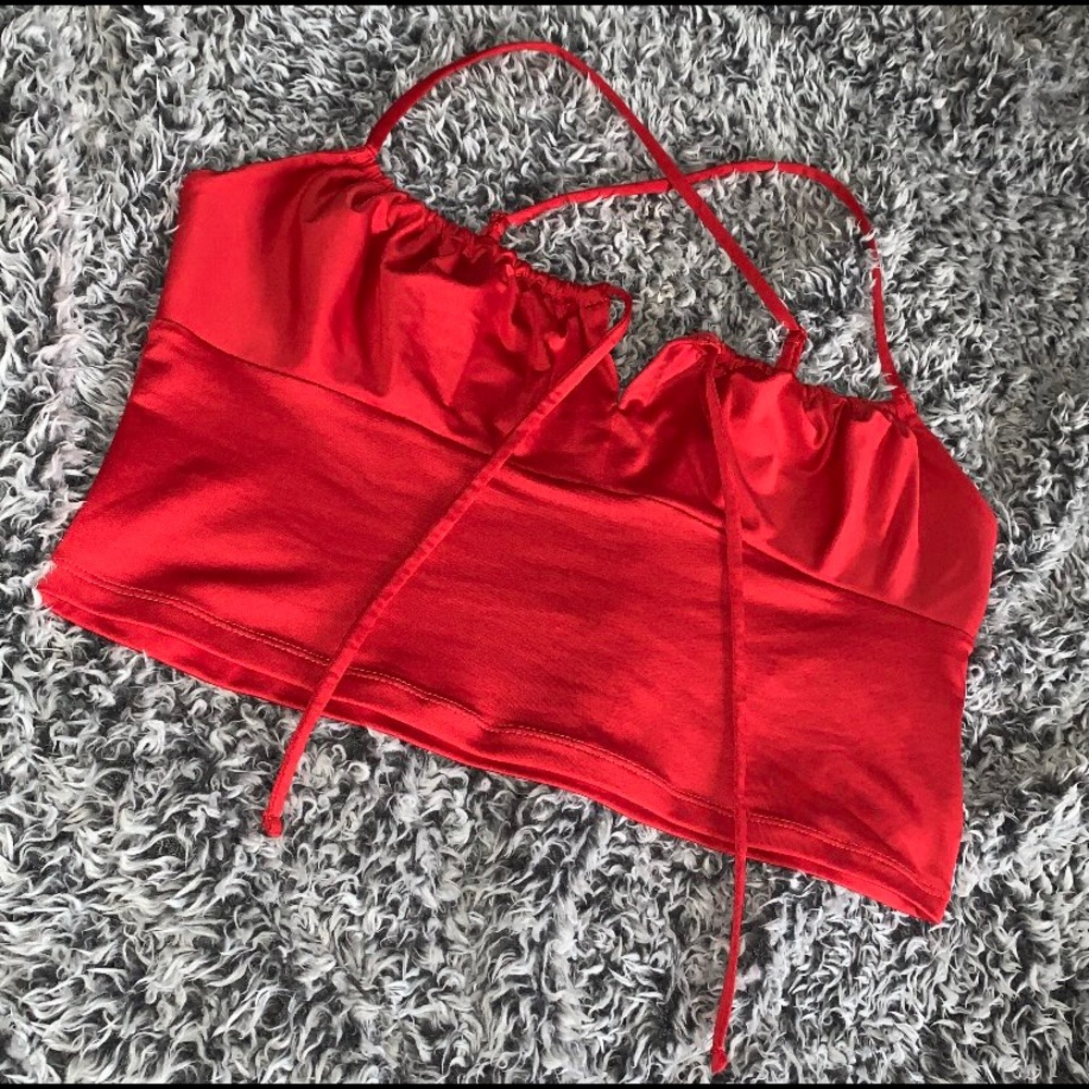Red satin top